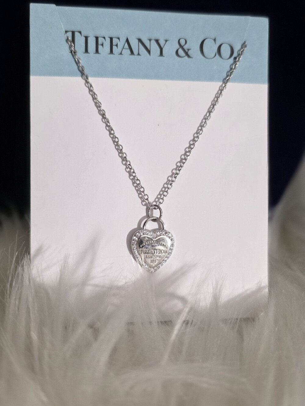 Tiffany & Co.  Sterling Silver Heart Tag Necklace
